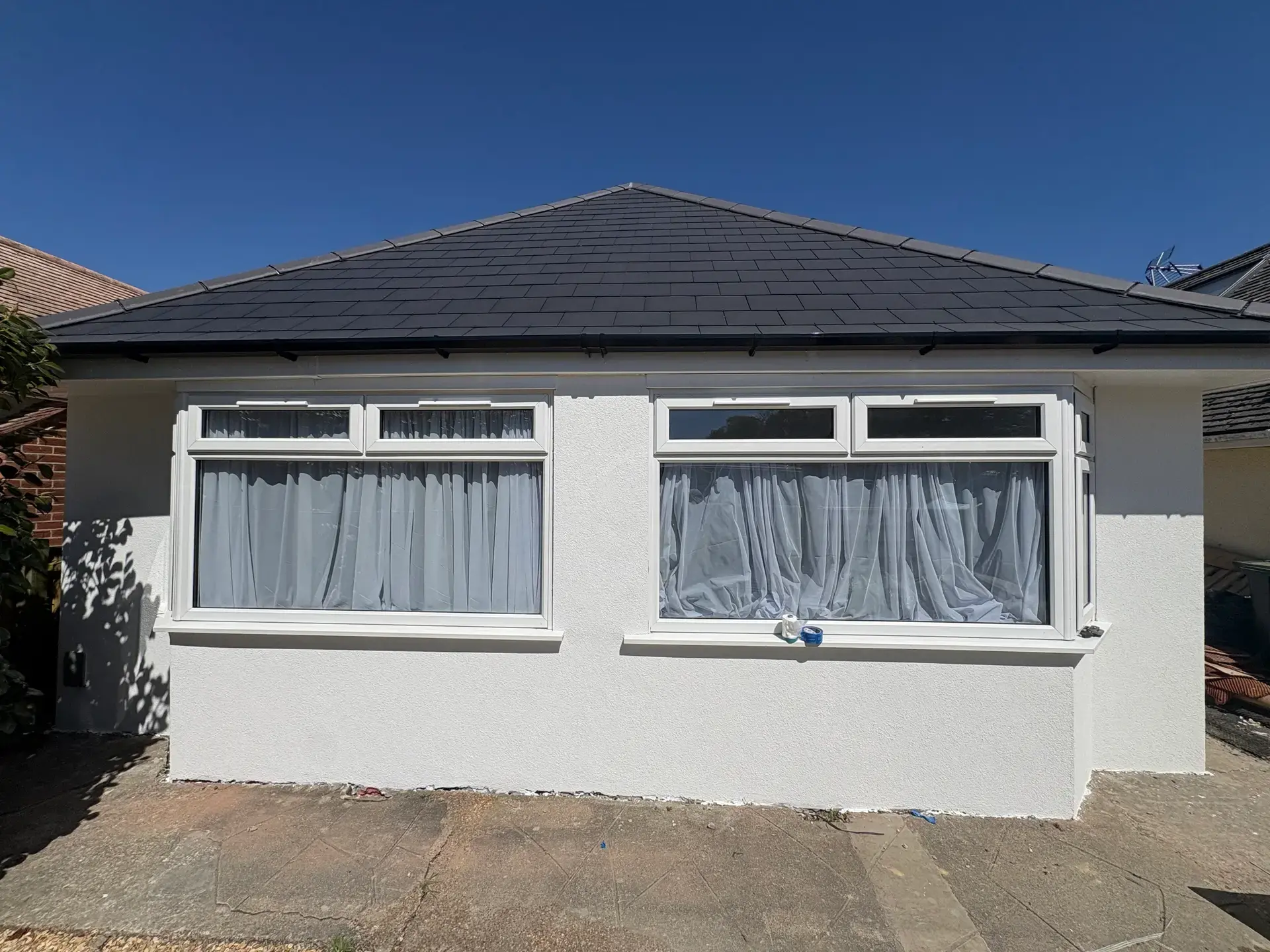Finished silicone render on a Dorset bungalow by Pearl