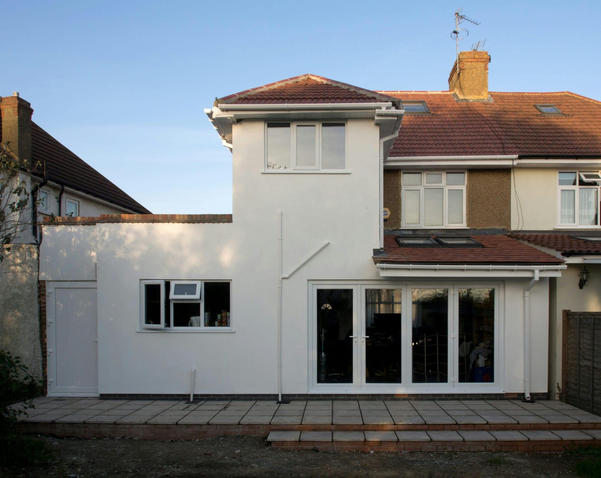 Sand and cement render on a Poole property